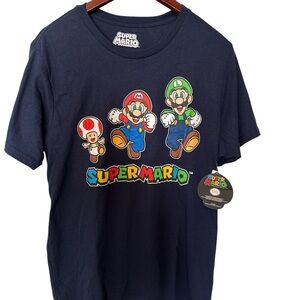 NEW! Nintendo Super Mario Navy Blue T-Shirt